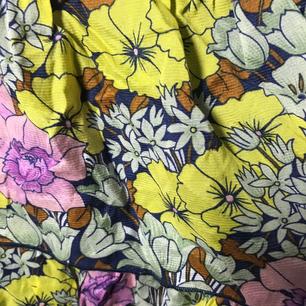 🏷Anthro Leifnotes Floral Ruffle Tank Top 14 - Picture 4 of 6